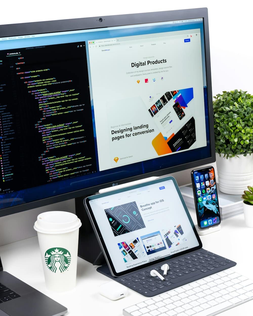 Code on a laptop